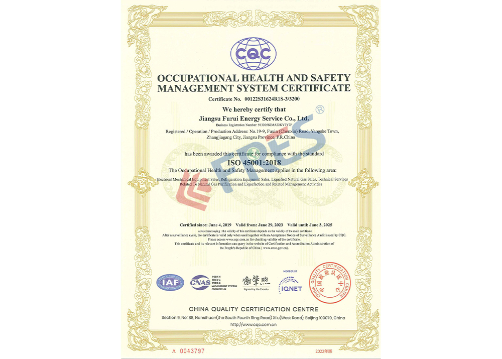 CQC Occupational Health and Safety Management System Certificate
